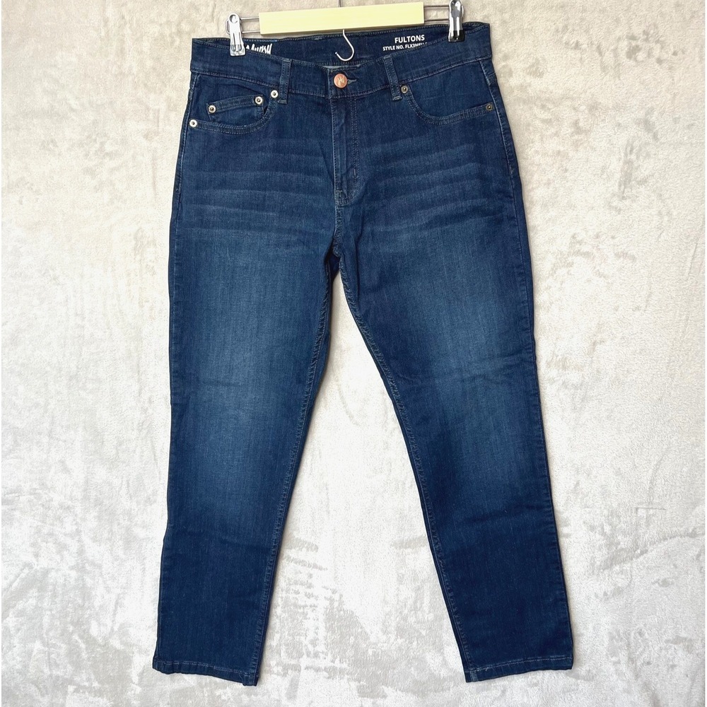 Mugsy Jeans Fultons 34x30 Men's Slim Fit Stretch Denim Dark Wash Comfort Flex